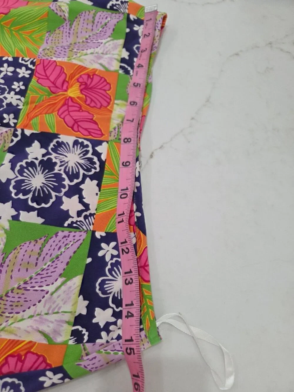 VTG Bamboo Traders Silk Tropical Floral Patchwork Skort Sequins Y2K - Size‎ 8